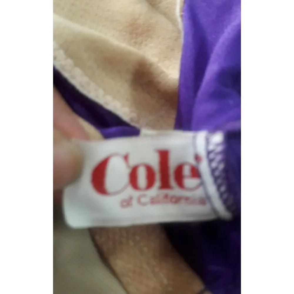 Cole of California Swimwear Purple Vintage One-Piece Pin-Up  1970's‎ Size 12